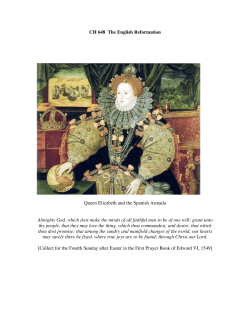 CH 648 The English Reformation Queen Elizabeth and the Spanish