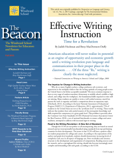 Effective Writing Instruction