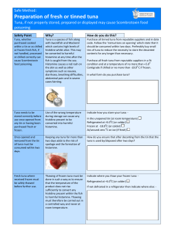Safe Method - Preparation of fresh or tinned tuna