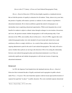 Brown in the 21st Century: A Focus on Court