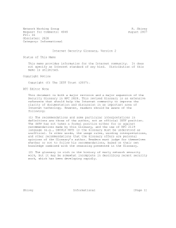 Internet Security Glossary, Version 2