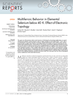 Multiferroic Behavior in Elemental Selenium below 40 K