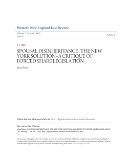 spousal disinheritance: the new york solution-