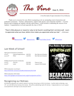 The Vine Issue 16 - Paso Robles Joint Unified School District