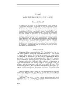 anticipatory remedies for takings