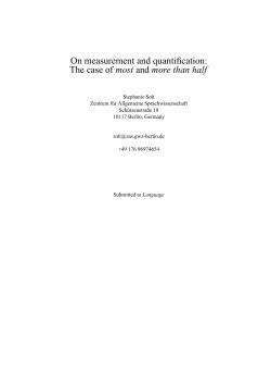 On measurement and quantification: The case of most and more