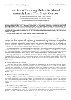 Selection of Balancing Method for Manual Assembly Line