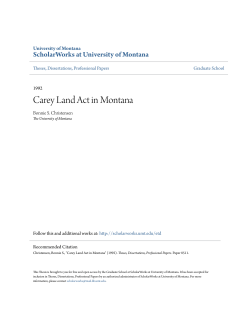 Carey Land Act in Montana - ScholarWorks @ UMT