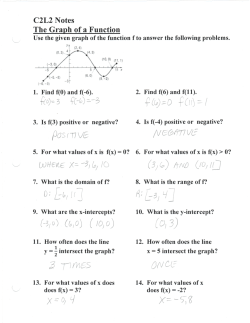 C2L2 Notes The Graph of a Function