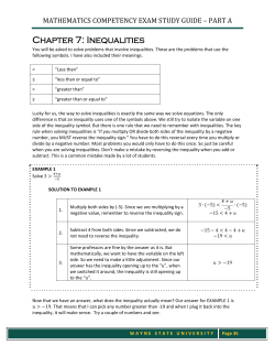 Chapter 7: Inequalities - Wayne State University