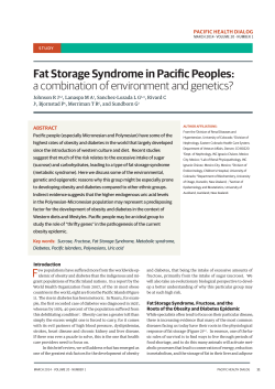 Fat Storage Syndrome in Pacific Peoples: a combination of