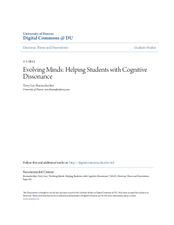 Evolving Minds: Helping Students with Cognitive Dissonance