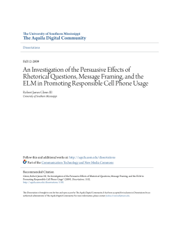 an investigation of the persuasive effects of rhetorical questions