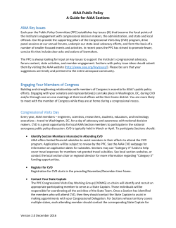 AIAA Public Policy A Guide for AIAA Sections AIAA Key Issues