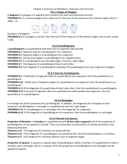 Chapter 6 Summary of Definitions, Theorems and