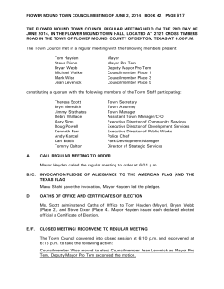 THE FLOWER MOUND TOWN COUNCIL MEETING HELD ON THE