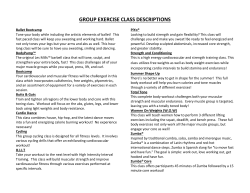 GROUP EXERCISE CLASS DESCRIPTIONS
