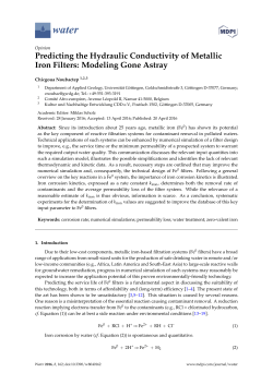 Predicting the Hydraulic Conductivity of Metallic Iron Filters