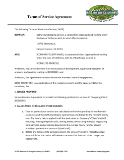 Terms of Service Agreement