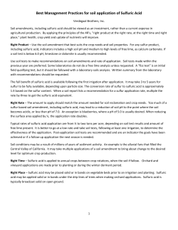 Best Management Practices for soil application of Sulfuric Acid