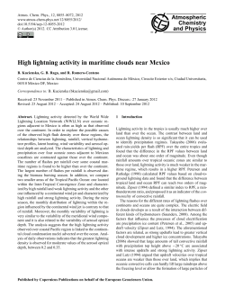 High lightning activity in maritime clouds near Mexico