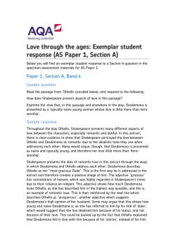 AS English Literature A Exemplar student response 2 - band 4
