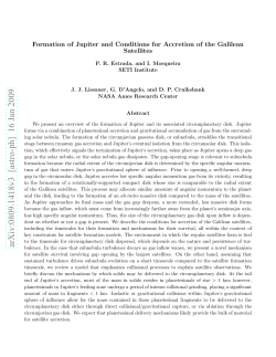 Formation of Jupiter and Conditions for Accretion of the Galilean