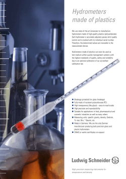 Hydrometers made of plastics - Ludwig Schneider
