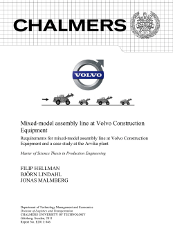 Mixed-model assembly line at Volvo Construction Equipment