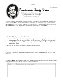 Frankenstein Study Guide