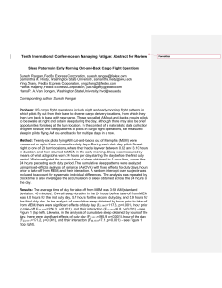 Tenth International Conference on Managing Fatigue: Abstract for