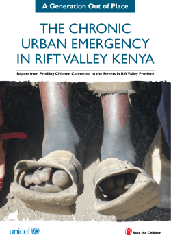 The ChroniC Urban emergenCy in rifT Valley Kenya