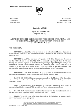 amendments to the guidelines for the onboard operational use of