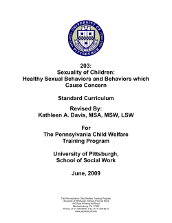 Healthy Sexual Behaviors and Behaviors which