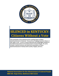 SILENCED in KENTUCKY: Citizens Without a Vote