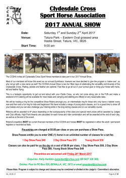 CCSHA 2017 Show program - Clydesdale Cross Sport Horse