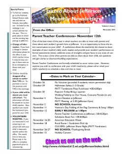 Jazzed About Jefferson Monthly Newsletter