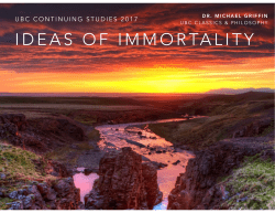 Ideas of Immortality 1 Introduction