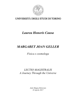 Laurea Honoris Causa MARGARET JOAN GELLER