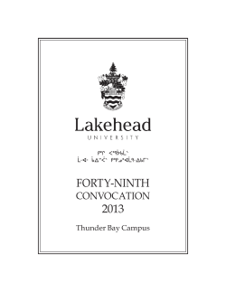 2013 Thunder Bay Convocation Program