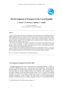 The Development of Transport in the Czech Republic