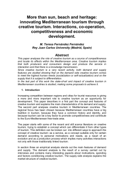 More than sun, beach and heritage: innovating Mediterranean