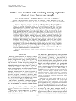 Survival costs associated with wood frog breeding migrations