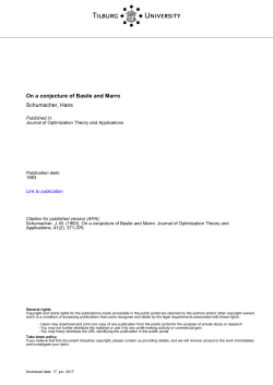 Tilburg University On a conjecture of Basile and