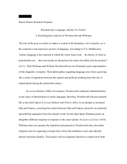 Jeff Everhart Senior Honors Research Proposal Romanticism
