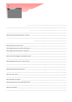 1 The Holocaust Answer the following questions