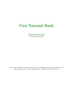 Internet Security - First National Bank