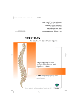Nutrition for Adults with Spinal Cord Injuries
