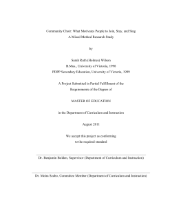 Community Choir: What Motivates People to Join, Stay, and Sing A