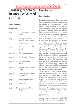 Training teachers in areas of armed conflict